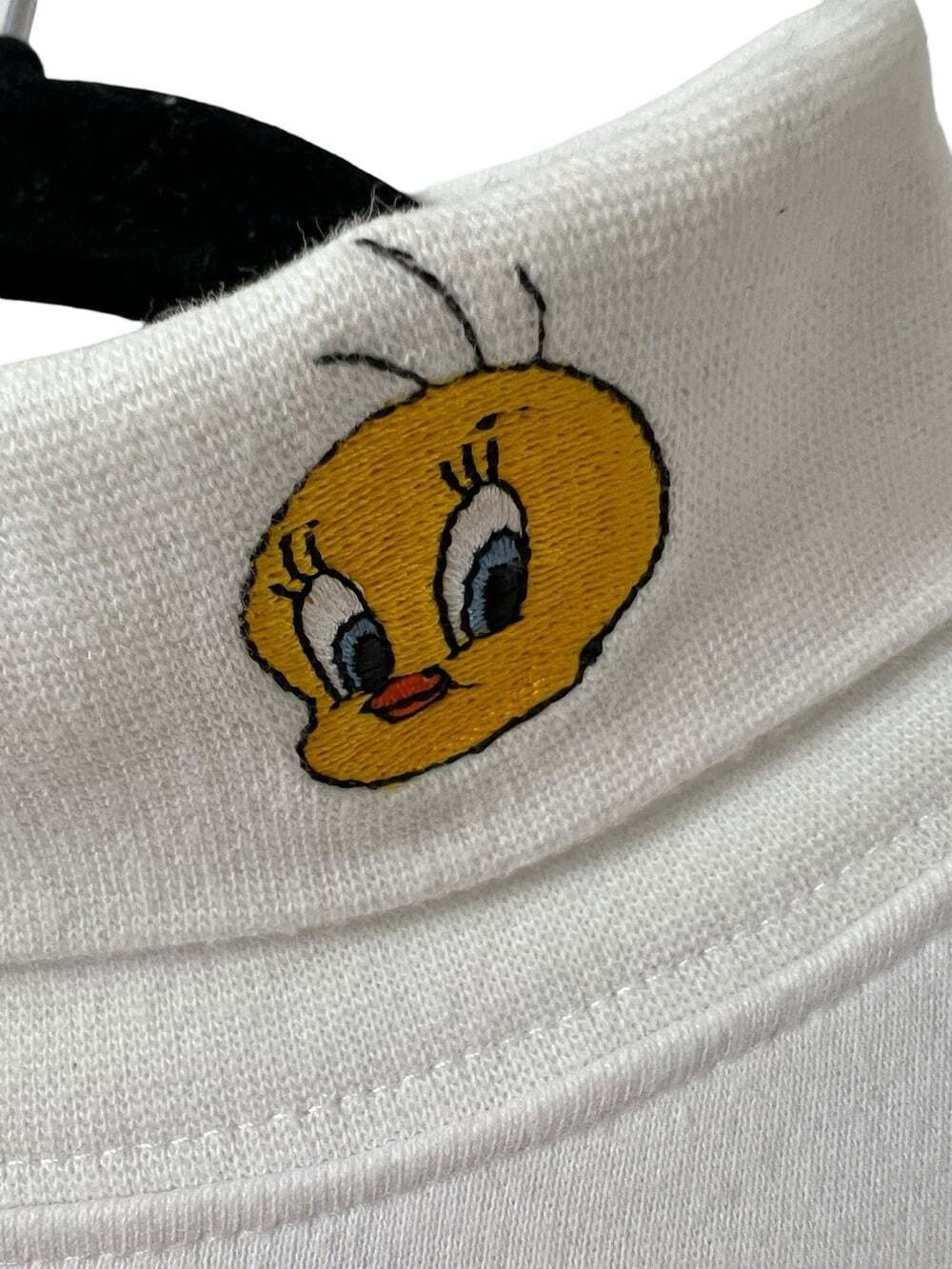 Vintage WB Tweety Bird 100% Cotton Quirky Y2K 90s Retro White Turtleneck Shirt-M - Picture 2 of 5
